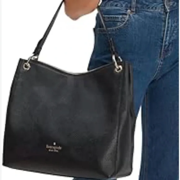 Kate Spade Kat Black Pebbled Leather Hobo Shoulder Bag - Picture 2 of 12